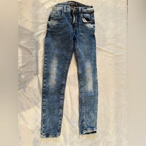 NUKUTAVAKE Boys Size 10 Blue Elastic Waist Distressed Jeans